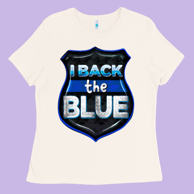 I Back The Blue 4th Of July Ladies Tee Designed By Cowgirlartshop