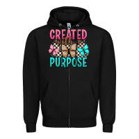 Black created with a purpose Zipper Hoodie - Artiststas