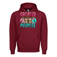 Burgundy created with a purpose Zipper Hoodie - Artiststas