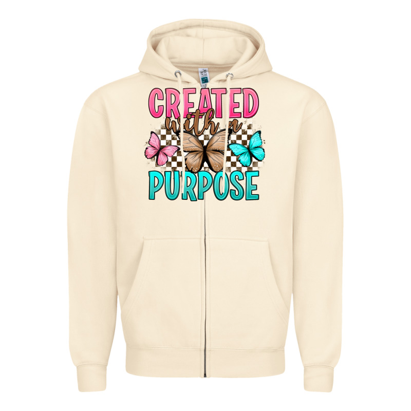 Created With A Purpose Zipper Hoodie by Artiststas | Teevron