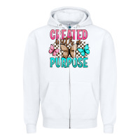White created with a purpose Zipper Hoodie - Artiststas