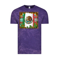 Cloud Purple mexican flag background with cactus and sunflower tumbler Vintage Tee - Jasminsmagicworld
