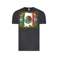Vintage Black mexican flag background with cactus and sunflower tumbler Vintage Tee - Jasminsmagicworld