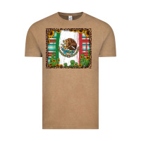 Vintage Coffee mexican flag background with cactus and sunflower tumbler Vintage Tee - Jasminsmagicworld