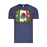 Vintage Denim mexican flag background with cactus and sunflower tumbler Vintage Tee - Jasminsmagicworld