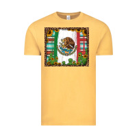 Vintage Mustard mexican flag background with cactus and sunflower tumbler Vintage Tee - Jasminsmagicworld
