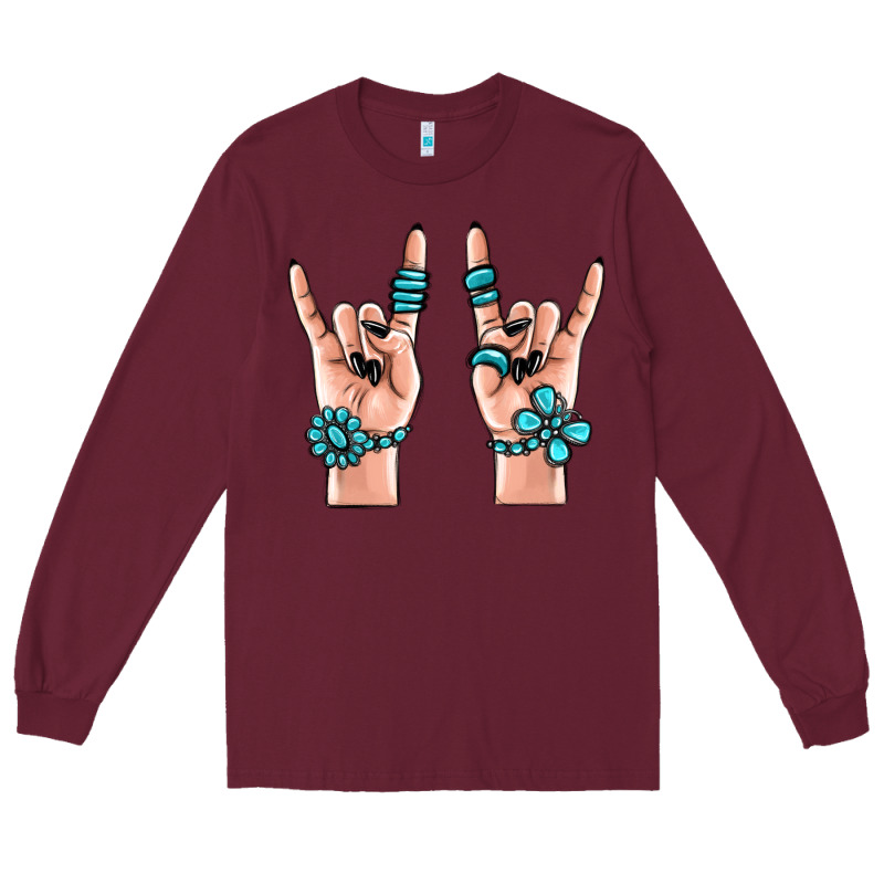 Gemstone Rock Hand Long Sleeve Tee by MaliasSmallBusiness | Teevron