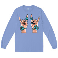 Colony Blue gemstone rock hand Long Sleeve Tee - MaliasSmallBusiness