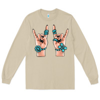 Mushroom gemstone rock hand Long Sleeve Tee - MaliasSmallBusiness