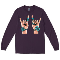 Plum gemstone rock hand Long Sleeve Tee - MaliasSmallBusiness