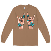 Toasted Coconut gemstone rock hand Long Sleeve Tee - MaliasSmallBusiness