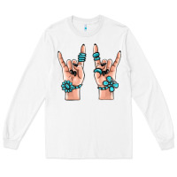 White gemstone rock hand Long Sleeve Tee - MaliasSmallBusiness