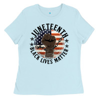 Baby Blue black lives matter Ladies Tee - HRA Design Shop