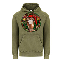 Vintage Olive Longhorn Cow Christmas Vintage Hoodie - RanaPortraitStore