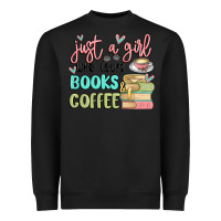 Black just a girl who loves books and coffee Heavyweight Sweatshirt - MaliasSmallBusiness