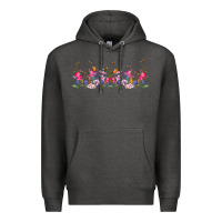 Charcoal Heather wild flowers Premium Hoodie - TumblerDesignByShophia