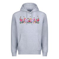 Heather Grey wild flowers Premium Hoodie - TumblerDesignByShophia