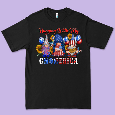 Hangin With My Gnomerica Premium Tee Designed By Racoondesign