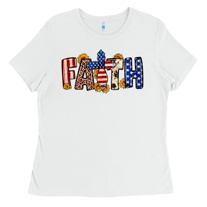 Faith Usa Flag Sunflower Ladies Tee by Neo Western | Teevron