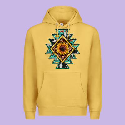Aztec Leopard Sunflower Premium Hoodie Designed By Jahusdesignshop
