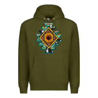 Army Green aztec leopard sunflower Premium Hoodie - JahusDesignShop