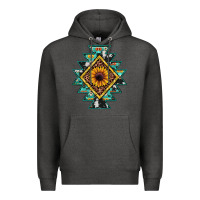 Charcoal Heather aztec leopard sunflower Premium Hoodie - JahusDesignShop