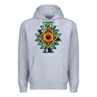 Heather Grey aztec leopard sunflower Premium Hoodie - JahusDesignShop