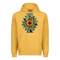 Mustard aztec leopard sunflower Premium Hoodie - JahusDesignShop