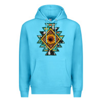 Ocean Blue aztec leopard sunflower Premium Hoodie - JahusDesignShop