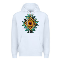 White aztec leopard sunflower Premium Hoodie - JahusDesignShop