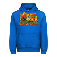 Cobalt Happy Thanksgiving Urban Hoodie - FaDigitalArtStudio