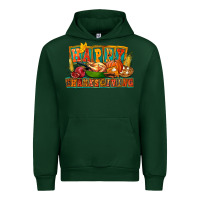 Forest Green Happy Thanksgiving Urban Hoodie - FaDigitalArtStudio
