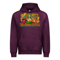 Mauve Wine Happy Thanksgiving Urban Hoodie - FaDigitalArtStudio