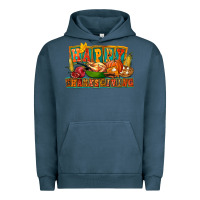 Pigment Midnight Navy Happy Thanksgiving Urban Hoodie - FaDigitalArtStudio