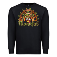 Black Turkey rainbow thankful thanksgiving Premium Sweatshirt - NancyCooperArtShop