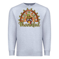 Heather Grey Turkey rainbow thankful thanksgiving Premium Sweatshirt - NancyCooperArtShop