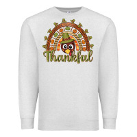 Oatmeal Heather Turkey rainbow thankful thanksgiving Premium Sweatshirt - NancyCooperArtShop