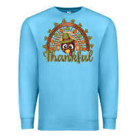 Ocean Blue Turkey rainbow thankful thanksgiving Premium Sweatshirt - NancyCooperArtShop