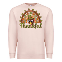 Pale Pink Turkey rainbow thankful thanksgiving Premium Sweatshirt - NancyCooperArtShop