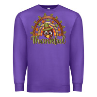 Purple Turkey rainbow thankful thanksgiving Premium Sweatshirt - NancyCooperArtShop