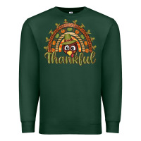 Sports Green Turkey rainbow thankful thanksgiving Premium Sweatshirt - NancyCooperArtShop