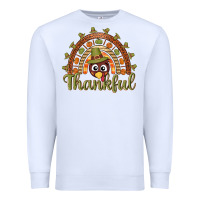 White Turkey rainbow thankful thanksgiving Premium Sweatshirt - NancyCooperArtShop
