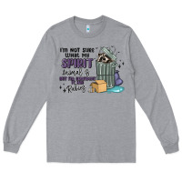 Heather Grey spirit animal raccoon Long Sleeve Tee - MaliasSmallBusiness