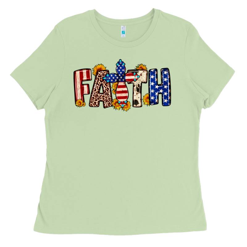 Faith Usa Flag Sunflower Ladies Tee by Neo Western | Teevron