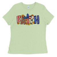 Matcha Faith USA flag sunflower Ladies Tee - Neo Western