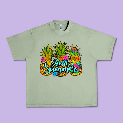 Hello Summer Pineapple Urban Heavy Tee Designed By Jasminsmagicworld