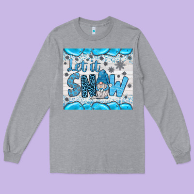 Let It Snow Long Sleeve Tee Designed By Jahusdesignshop