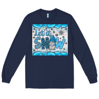 Navy let it snow Long Sleeve Tee - JahusDesignShop