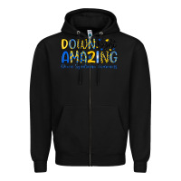 Black down right amazing down syndrome awareness Zipper Hoodie - Artiststas