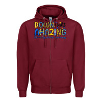 Burgundy down right amazing down syndrome awareness Zipper Hoodie - Artiststas